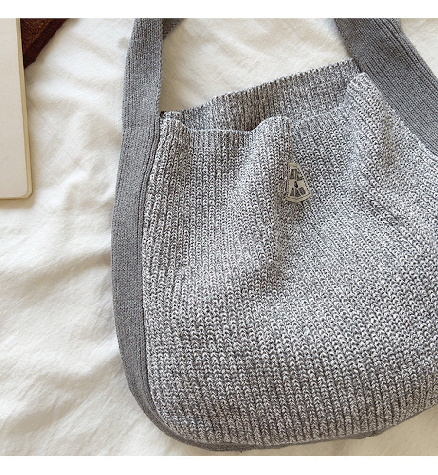 Women’s Cotton Knit Shoulder Bag Bucket Bag for Boho Everyday Style & Gifts