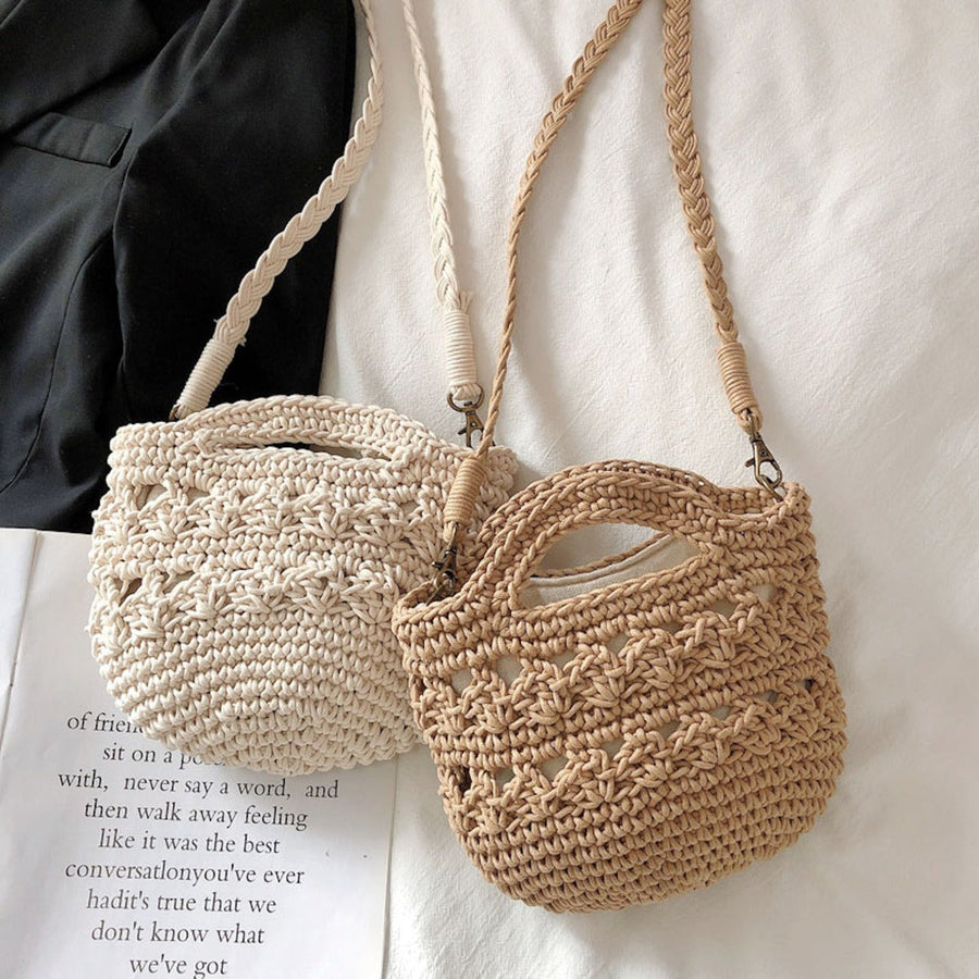 Women’s Retro Crochet Crossbody Bucket Bag for Boho Everyday Style & Gifts