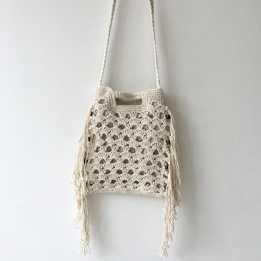 Women’s Retro Cotton Crochet Shoulder Bag for Boho Everyday Style & Gifts