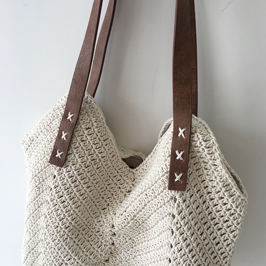 Women’s Retro Cotton Knitted Shoulder Bag for Boho Everyday Style & Gifts