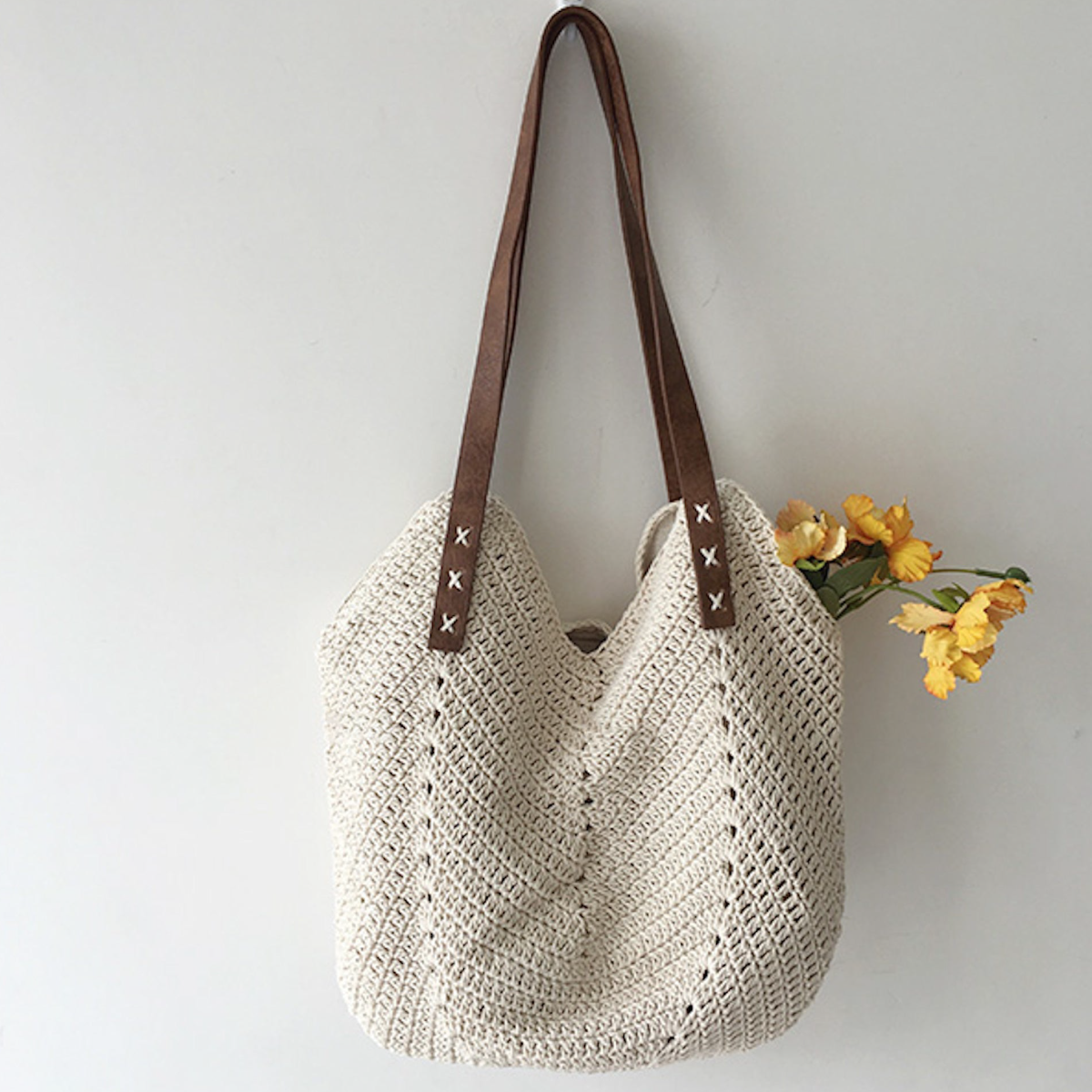 Women’s Retro Cotton Knitted Shoulder Bag for Boho Everyday Style & Gifts