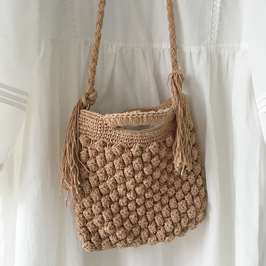 Women’s Natural Cotton Casual Shoulder Bag for Boho Everyday Style & Gifts