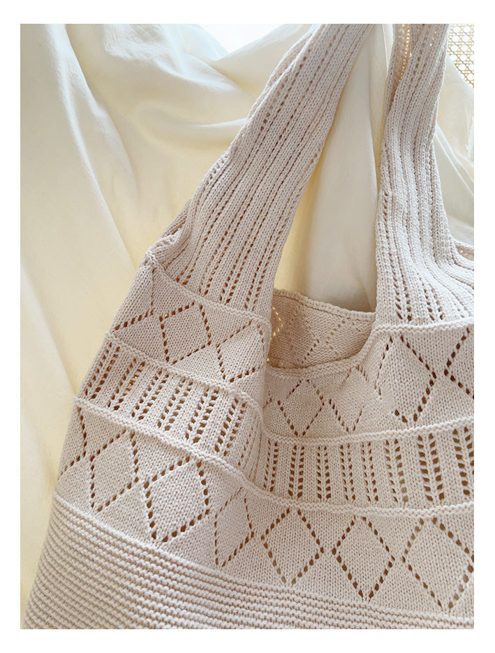 Women’s Retro Cotton Knitted Shoulder Bag for Boho Everyday Style & Gifts