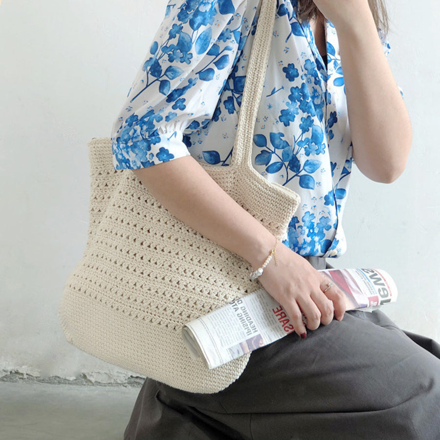 Women’s Crochet Cotton Retro Style Tote Bag for Boho Everyday Style & Gifts