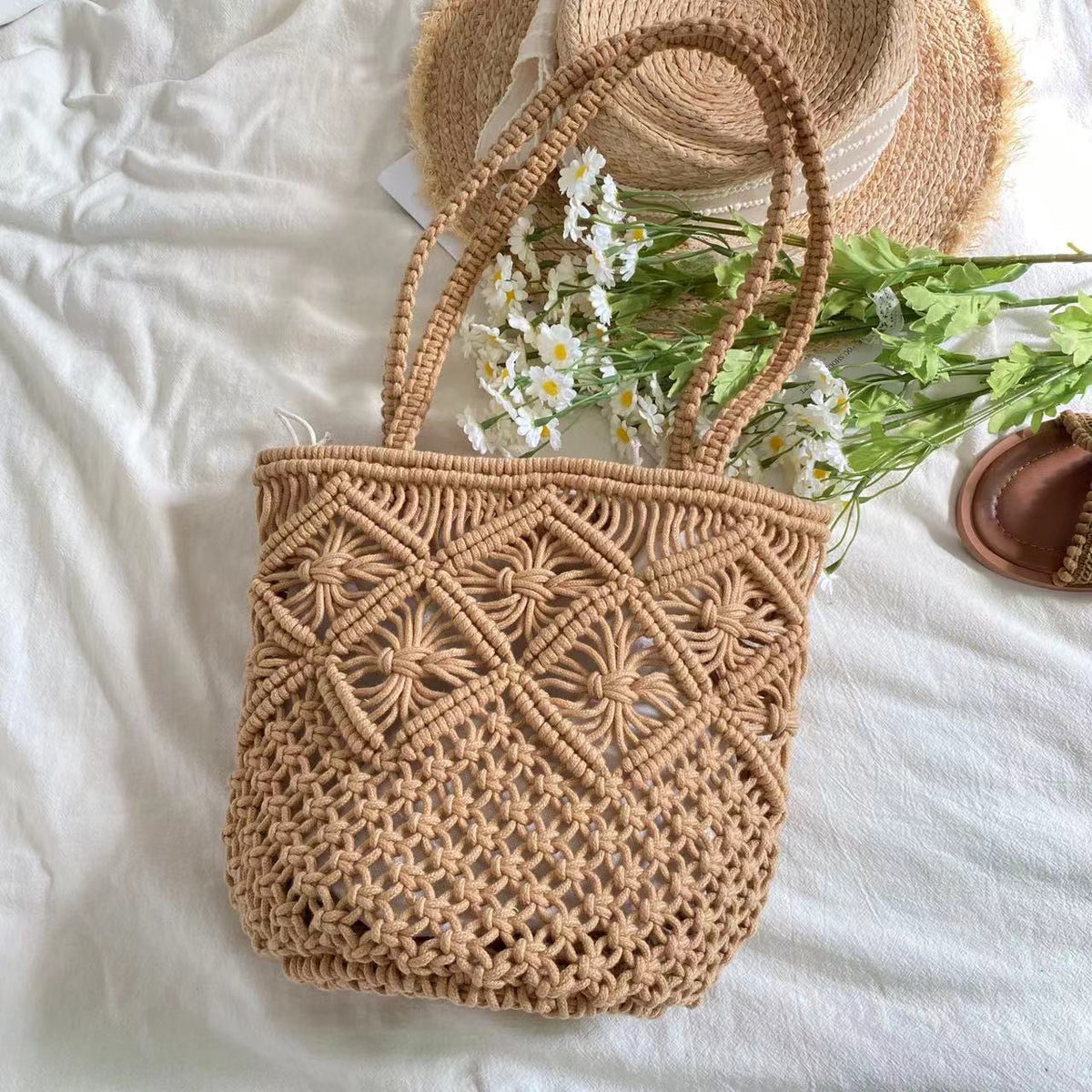 Women’s Retro Cotton Bucket Shoulder Bag for Boho Everyday Style & Gifts