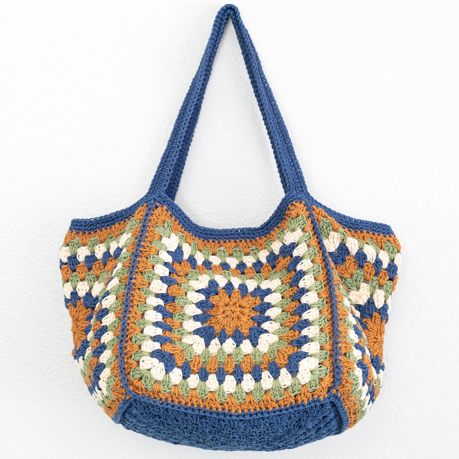 Women’s Crochet Granny Square Shoulder Bag for Boho Everyday Style & Gifts