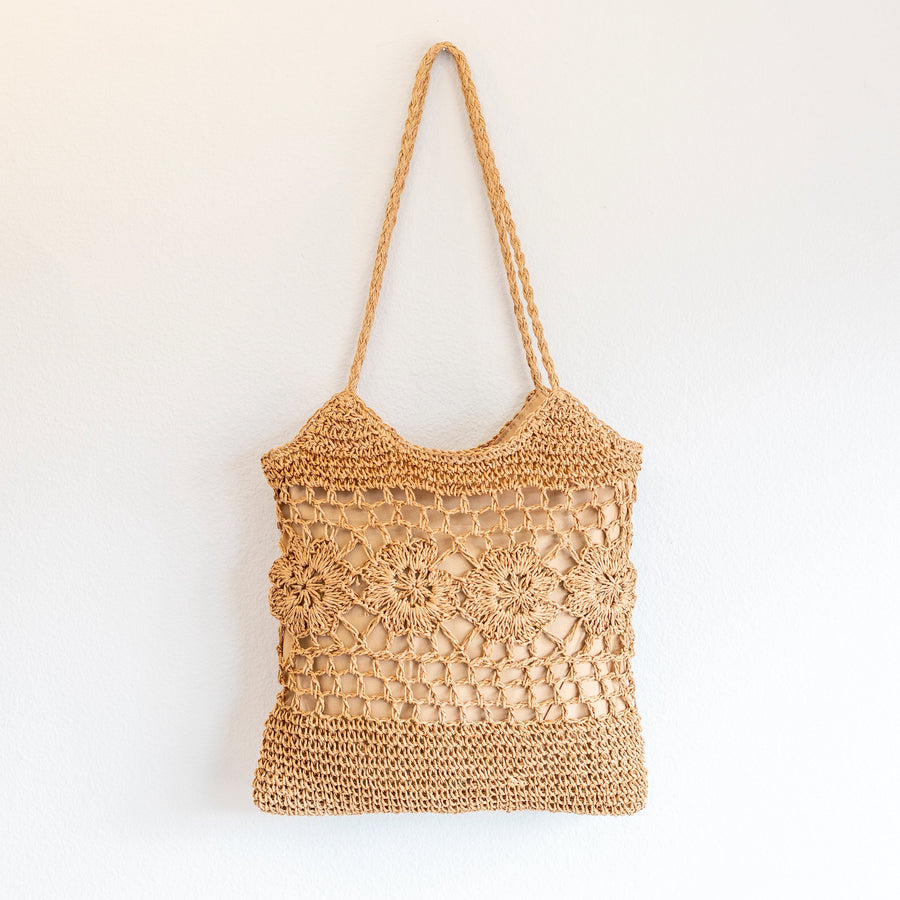 Women’s Straw Woven Summer Bag with Floral Designs Tote Bag for Beach, Vacation & Summer Outfits
