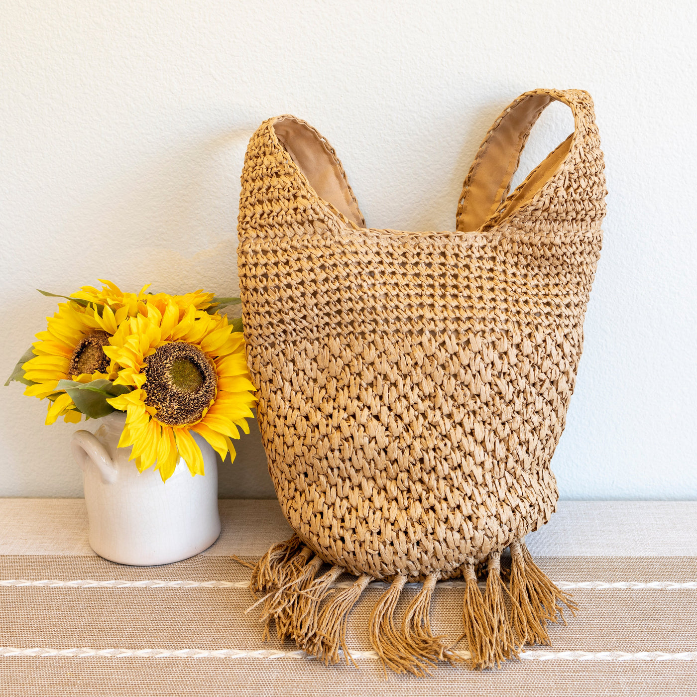 Women’s Large Straw Woven Shoulder Bag with Tassel Tote Bag for Beach, Vacation & Summer Outfits