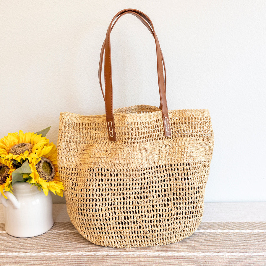Women’s Large Soft Raffia Woven Summer Straw Tote for Beach, Vacation & Summer Outfits