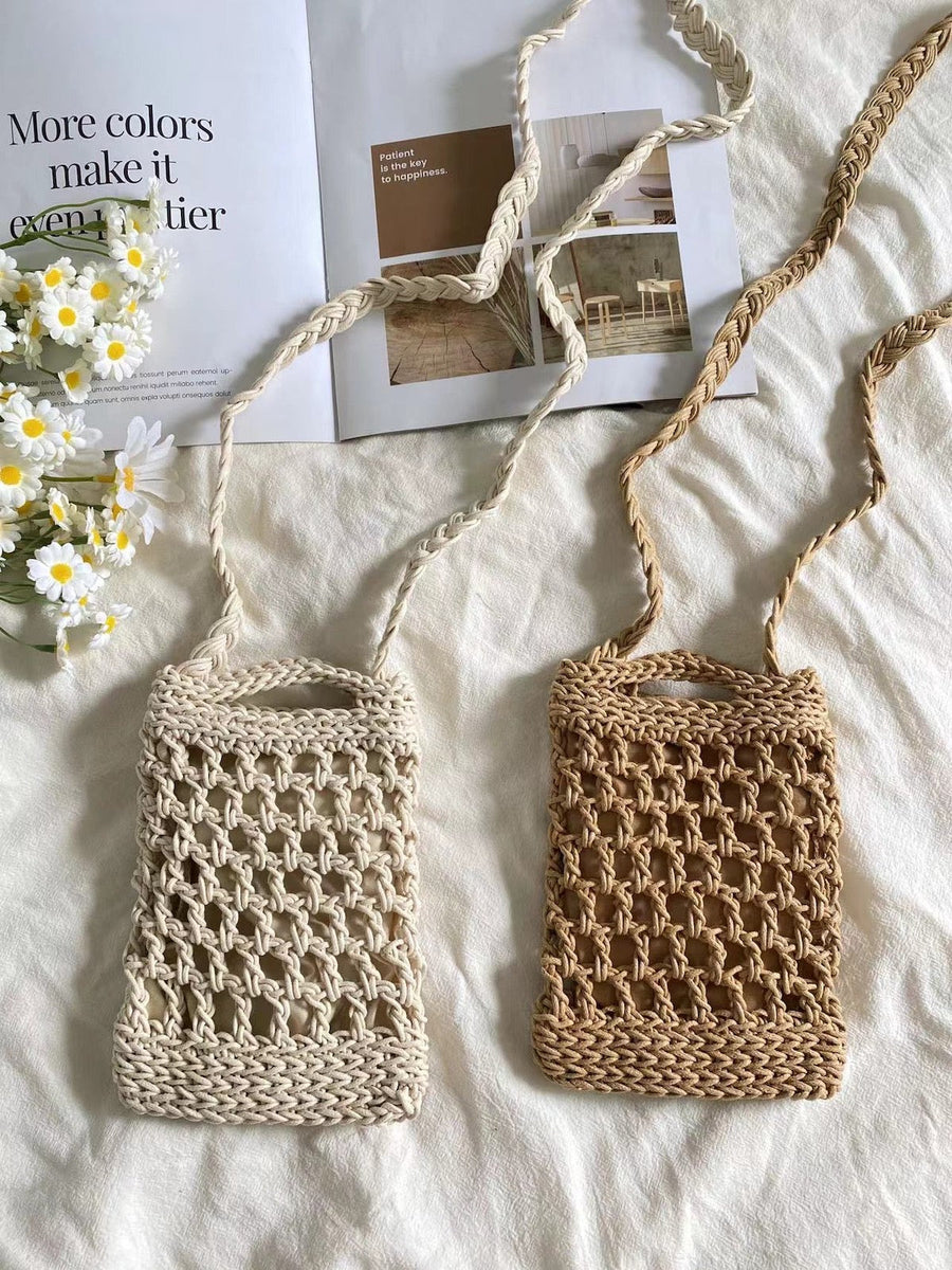Women’s Crochet Cotton Woven Crossbody Purse for Boho Everyday Style & Gifts