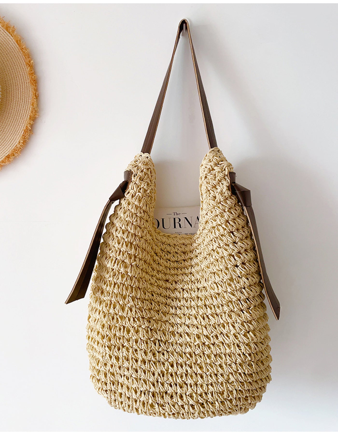 Women’s Simple Straw Woven Shoulder Bag for Beach, Vacation & Summer Outfits
