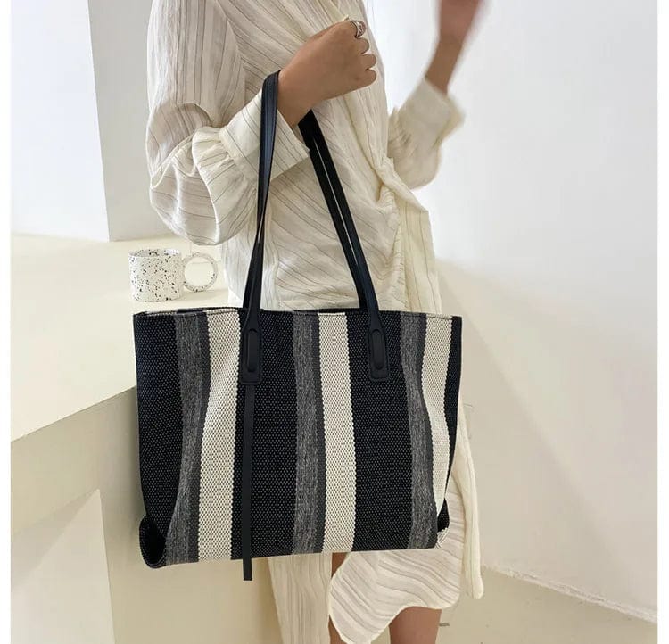 Black Raffia Summer Bag for Women, Natural Summer Vacation Purse in Black, styled as a SheSelects summer accessory