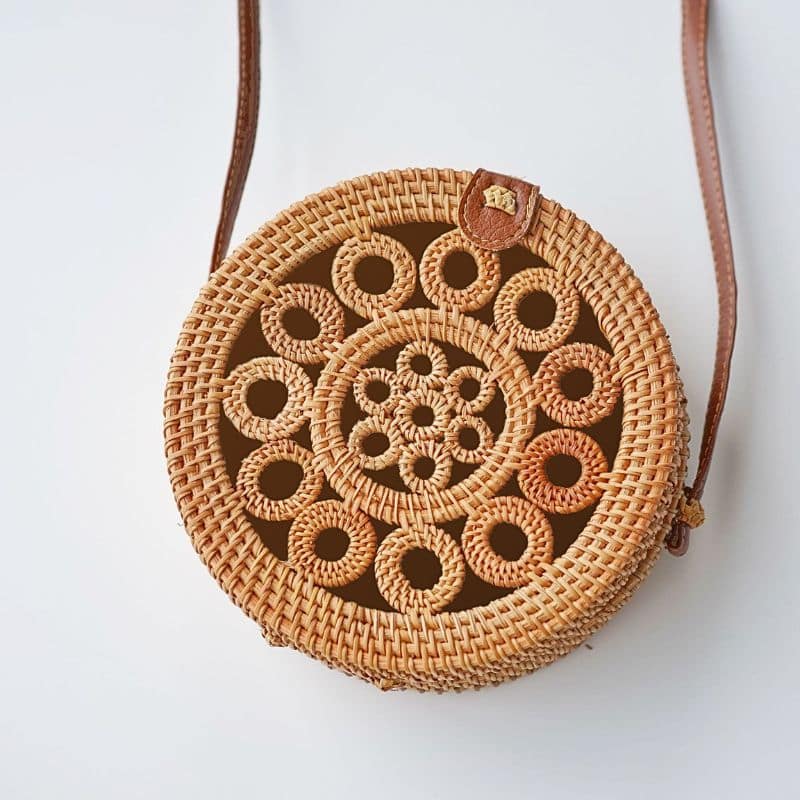Rattan Summer Bag for Women, Natural Summer Vacation Purse, styled as a SheSelects summer accessory