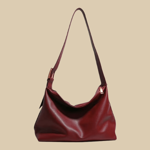 Vegan Leather Tote Bag for Women, Soft Everyday Shoulder Purse in Coffee, styled as a SheSelects summer accessory