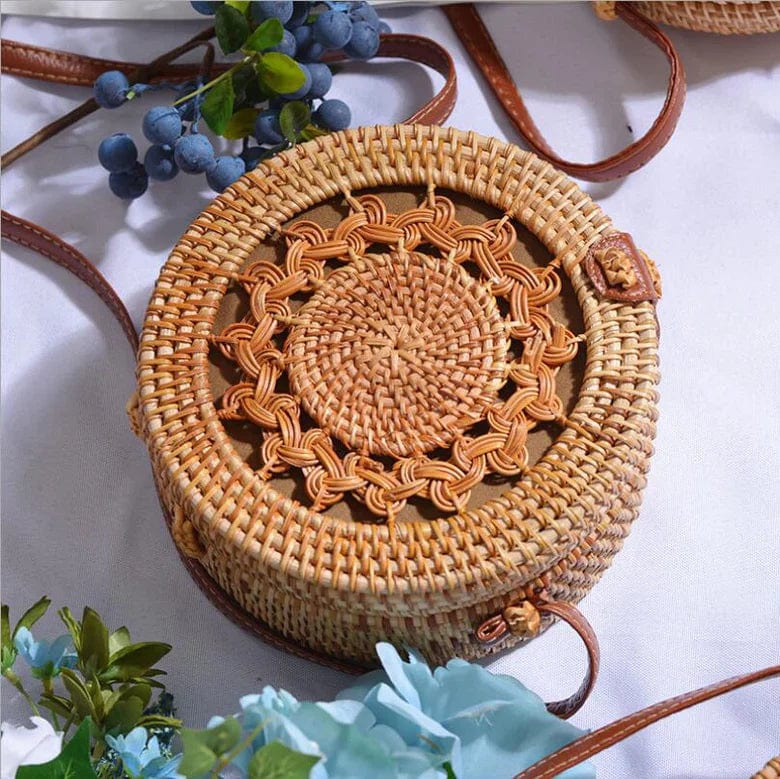 Rattan Summer Bag for Women, Natural Summer Vacation Purse, styled as a SheSelects summer accessory