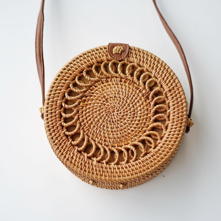 Small Rattan Summer Bag for Women, Natural Summer Vacation Purse, styled as a SheSelects summer accessory