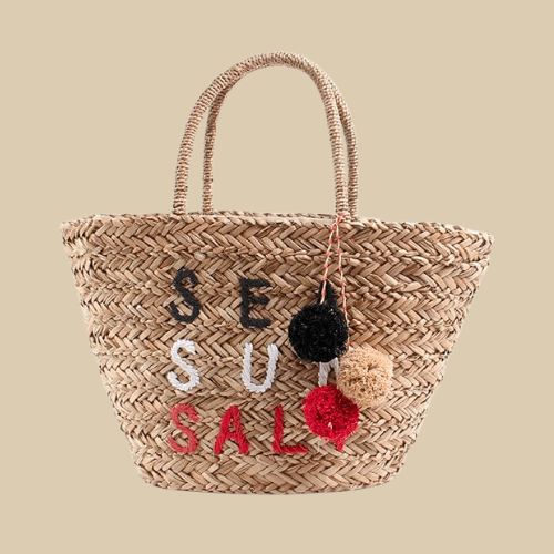 Straw Beach Bag for Women, Lightweight Summer Vacation Purse, styled as a SheSelects summer accessory