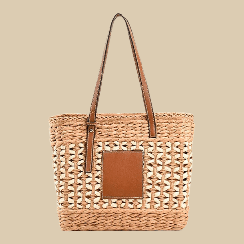 Straw Beach Bag for Women, Lightweight Summer Vacation Purse, styled as a SheSelects summer accessory