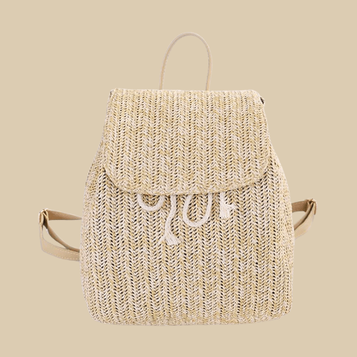 Straw Belt Bag for Women, Hands Free Summer Festival Bag in Coffee, styled as a SheSelects summer accessory