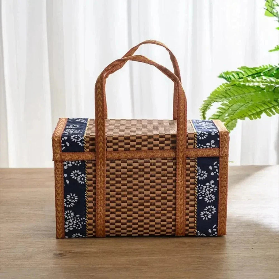 Straw Basket Bag for Women, Beach Vacation and Market Purse, styled as a SheSelects summer accessory