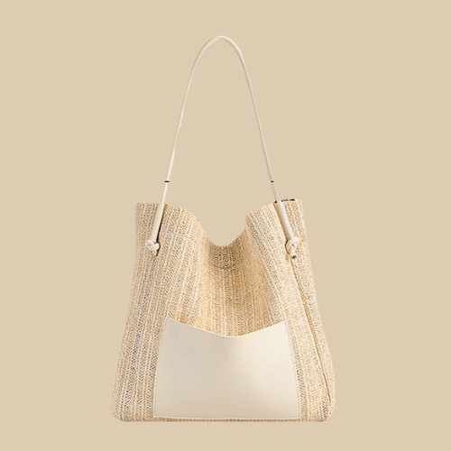 Straw Summer Bag for Women, Natural Summer Vacation Purse, styled as a SheSelects summer accessory