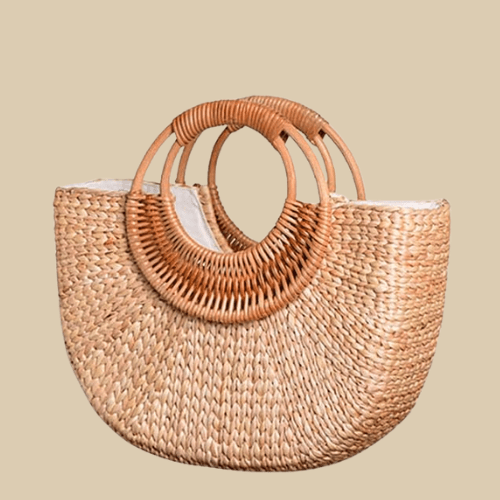 Wicker Summer Bag for Women, Natural Summer Vacation Purse, styled as a SheSelects summer accessory