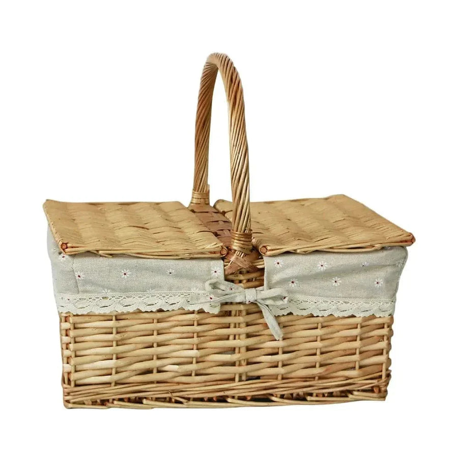 Wicker Basket Bag for Women, Beach Vacation and Market Purse in White, styled as a SheSelects summer accessory