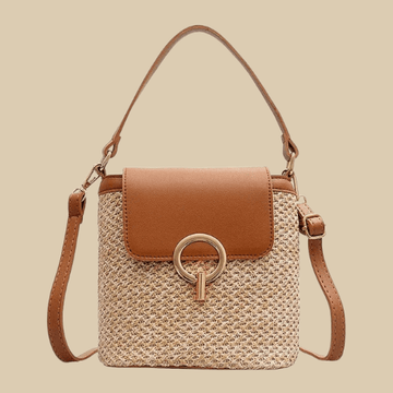 Straw Shoulder Bag for Women, Natural Woven Summer Purse