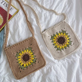 Women’s Handmade Crochet Sunflower Purse Crossbody Bag for Boho Everyday Style & Gifts