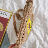 Women’s Handmade Crochet Sunflower Purse Crossbody Bag for Boho Everyday Style & Gifts
