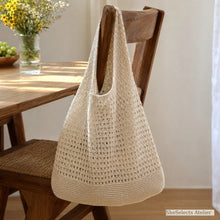 Große Crochet-Markttasche, weiche Boho-Schultertasche für den Sommer