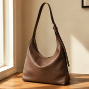 Soft Vegan Leather Hobo Bag, Large Everyday Shoulder Purse for Women | hero brown | SheSelects Atelier
