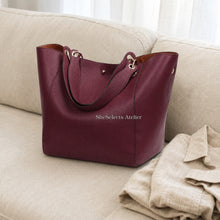 Grand sac cabas souple en cuir vegan pour femme