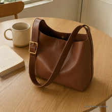 Small Vegan Leather Tote Bag, Soft Shoulder Purse, Everyday Handbag for Women
