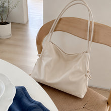 Soft Vegan Leather Tote Bag, Slouchy Shoulder Purse with Side Ties