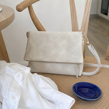 Vegan Leather Envelope Crossbody Bag, Vintage Foldover Zipper Purse