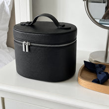 Vegan Leather Makeup Organizer, Large Travel Cosmetic Case with Removable Dividers