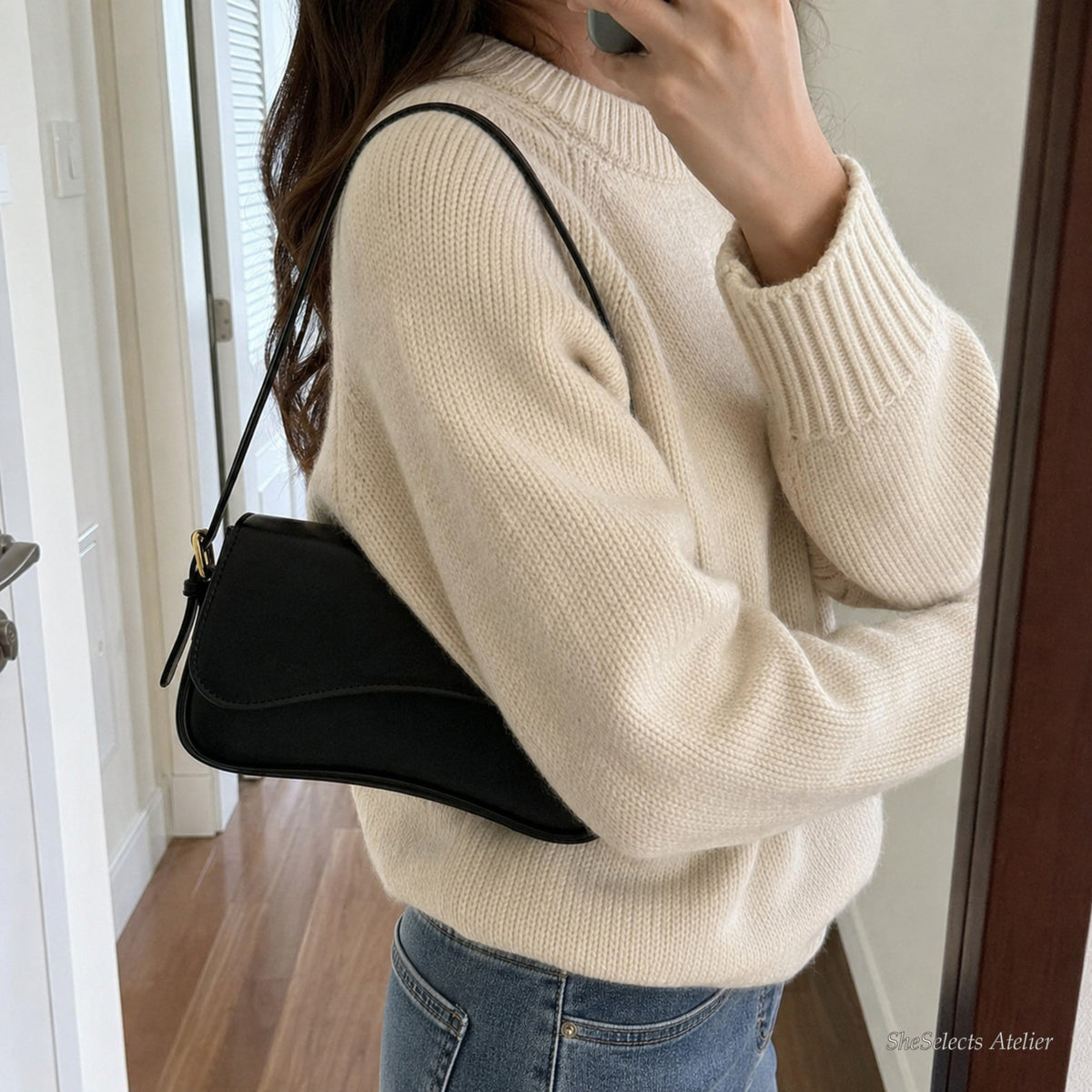 SheSelects Atelier vegan leather baguette bag listing image 03