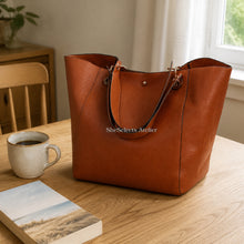 Grand sac cabas souple en cuir vegan pour femme