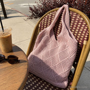 SheSelects Atelier gallery refresh 2026-08-01 | Large Crochet Tote Bag | cafe pink