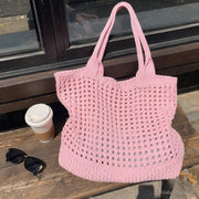 SheSelects Atelier gallery refresh 2026-08-01 | Hollow Knit Shoulder Bag | cafe pink