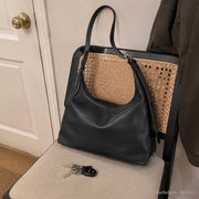 Soft Vegan Leather Hobo Bag, Large Everyday Shoulder Purse for Women | home black | SheSelects Atelier