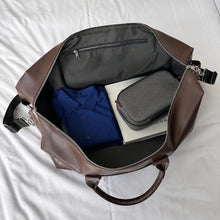 Large Vegan Leather Weekender Bag, Carry-On Duffel with Shoulder Strap