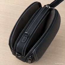 Sac bandoulière en cuir véritable multi-poches avec poignée supérieure