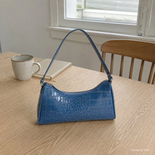 Mini Croc Embossed Shoulder Bag, Glossy Baguette Purse in 13 Colors