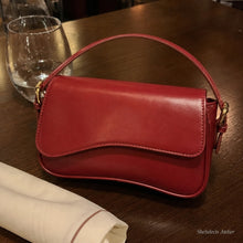 Vegan Leather Baguette Bag, Retro Shoulder Purse with Asymmetric Flap