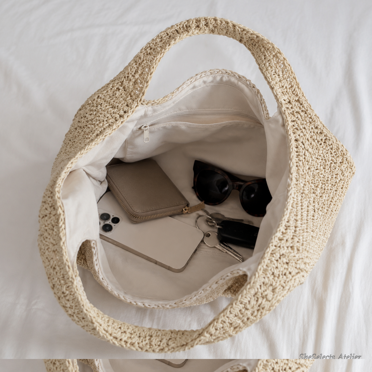 Large straw hobo bag interior capacity