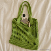 SheSelects Atelier gallery refresh 2026-08-01 | Hollow Knit Shoulder Bag | capacity green