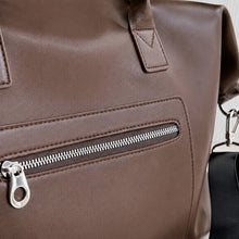 Large Vegan Leather Weekender Bag, Carry-On Duffel with Shoulder Strap
