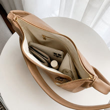 Soft Vegan Leather Hobo Bag, Minimalist Zipper Shoulder Purse for Women